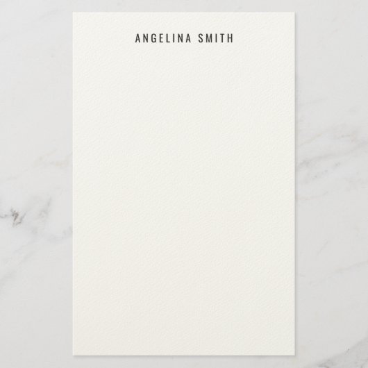 Modern minimalist schlicht Schwarz Weiß Briefpapier (Vorderseite)