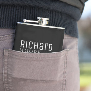 modern minimalist schlichtes Schwarz Weiß Flachmann