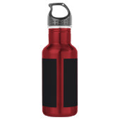 Modern minimalist schwarz & gold farbmonogramm edelstahlflasche (Rückseite)