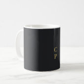 Modern minimalist schwarz & gold farbmonogramm kaffeetasse (Vorderseite Links)