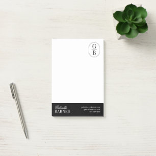 Modern minimalist Schwarz & Weiß Bold Post-it Klebezettel
