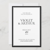 Modern minimalist Schwarz-Weiß-Foto Save The Date (Vorderseite)