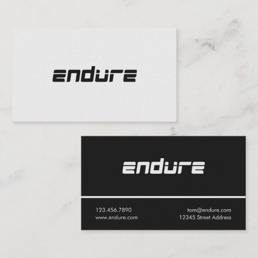 Modern minimalist Schwarz-Weiß Visitenkarte (Vorne/Hinten)