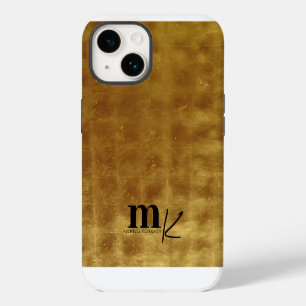 Modern minimalist schwarze Goldfolie-Monogramm  iPhone 14 Hülle