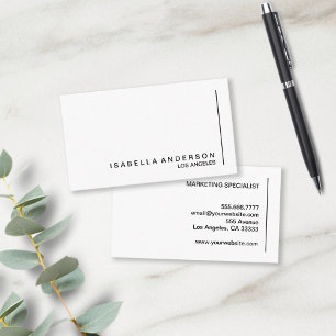 Modern minimalist schwarze und weiße Professionali Visitenkarte