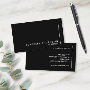 Modern minimalist schwarze und weiße Professionali Visitenkarte