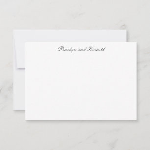 Modern minimalist schwarze weiße formelle Schrift Dankeskarte