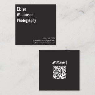 Modern minimalist schwarzer und weißer QR-Code fet Quadratische Visitenkarte