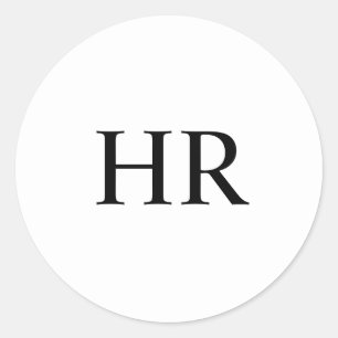 Modern minimalist schwarzes und weißes elegantes M Runder Aufkleber