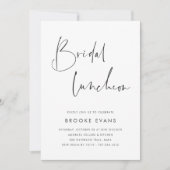 Modern Minimalist Script Bridal Luncheon Einladung (Vorderseite)