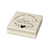 Modern Minimalist Script Custom Library Book Gummistempel (Stempel)