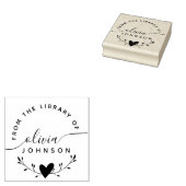Modern Minimalist Script Custom Library Book Gummistempel (Stempel)