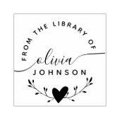 Modern Minimalist Script Custom Library Book Gummistempel (Prägung)