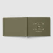 Modern Minimalist Script Custom Wedding Olive Moss Gästebuch (Voll)