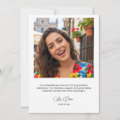 Modern Minimalist Script Graduation Thank You Card Karte (Rückseite)