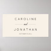 Modern Minimalist Script Ivory Custom Wedding Poster (Vorne)
