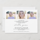 Modern Minimalist Script Photo Graduation Ankündigung (Rückseite)