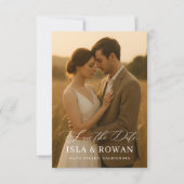 Modern Minimalist Script Photo Wedding Save The Date (Vorderseite)