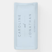 Modern Minimalist Script Soft Blue Custom Wedding Banner (Vertikal)