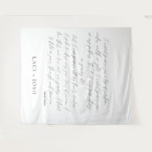 Modern Minimalist Script Wedding Ceremony Backdrop Wandteppich (Vorderseite (Horizontal))