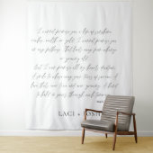 Modern Minimalist Script Wedding Ceremony Backdrop Wandteppich (Beispiel)