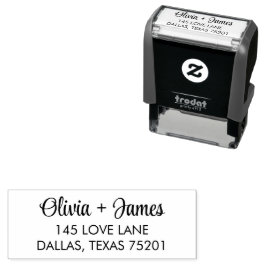 Modern Minimalist Script | Wedding Return Address Permastempel