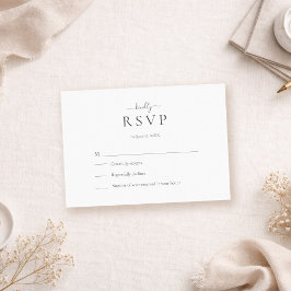 Modern Minimalist Script Wedding RSVP Card Karte