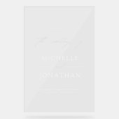 Modern Minimalist Script Wedding Welcome  Acrylschild (Vorderseite)