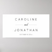 Modern Minimalist Script White Custom Wedding Poster (Vorne)
