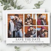 Modern Minimalist Simple 5 Photo Couple Save The Date
