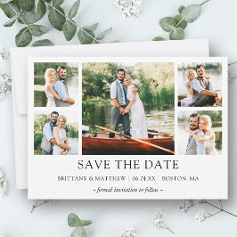 Modern Minimalist Simple 5 Photo Save The Date