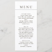 Modern Minimalist Simple Black Line Wedding Dinner Menükarte (Vorderseite)