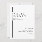 Modern Minimalist Simple Black Line Wedding Einladung (Vorderseite)