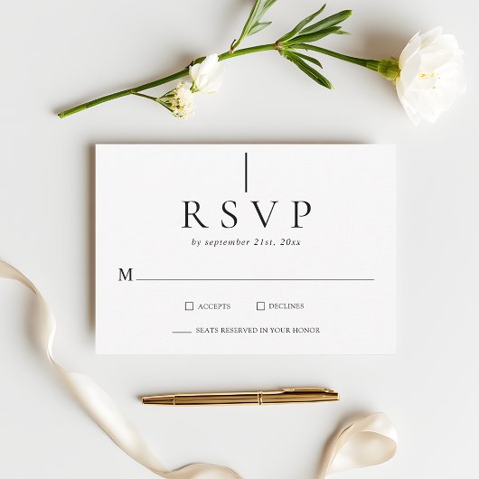 Modern Minimalist Simple Clean Wedding RSVP cards Karte