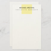 Modern Minimalist Simple Plain Briefpapier (Vorne/Hinten)