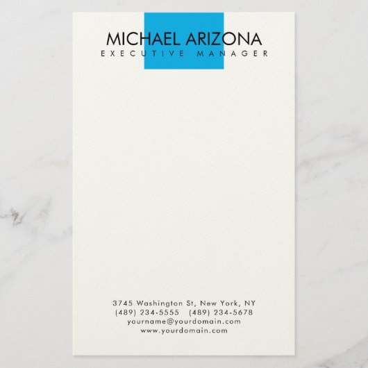 Modern Minimalist Simple Plain Briefpapier (Vorderseite)