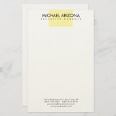 Modern Minimalist Simple Plain Briefpapier (Vorne/Hinten)