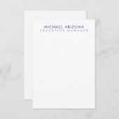 Modern Minimalist Simple Plain Own Name Begleitkarte (Vorne/Hinten)