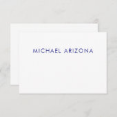 Modern Minimalist Simple Plain Own Name Begleitkarte (Vorne/Hinten)