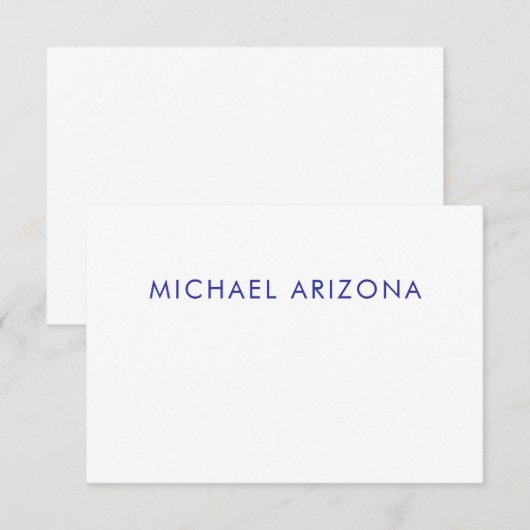 Modern Minimalist Simple Plain Own Name Begleitkarte (Vorne/Hinten)