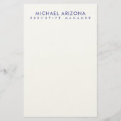 Modern Minimalist Simple Plain Own Name Briefpapier (Vorderseite)