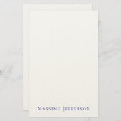 Modern Minimalist Simple Plain Own Name Briefpapier (Vorne/Hinten)
