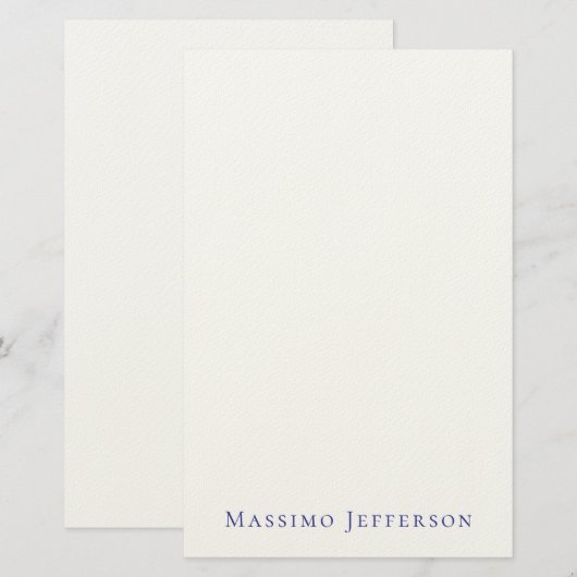 Modern Minimalist Simple Plain Own Name Briefpapier (Vorne/Hinten)