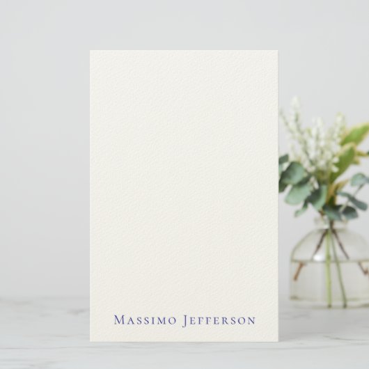 Modern Minimalist Simple Plain Own Name Briefpapier (Stehend Vorderseite)