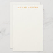 Modern Minimalist Simple Plain Own Name Briefpapier (Vorne/Hinten)