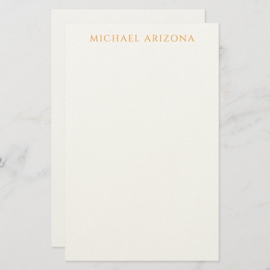 Modern Minimalist Simple Plain Own Name Briefpapier (Vorne/Hinten)