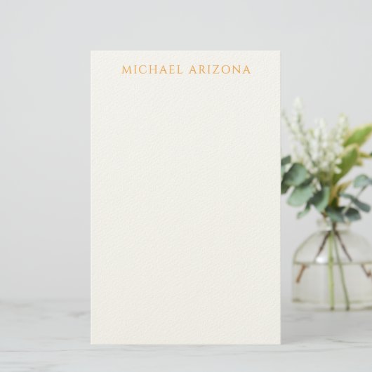 Modern Minimalist Simple Plain Own Name Briefpapier (Stehend Vorderseite)