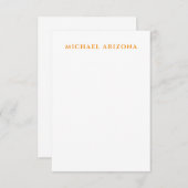 Modern Minimalist Simple Plain Own Name RSVP Karte (Vorne/Hinten)