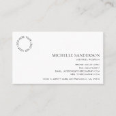 Modern Minimalist Simple Professional Logo Photo Visitenkarte (Vorderseite)