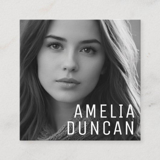 Modern Minimalist Simple Professional Photo Square Quadratische Visitenkarte (Vorderseite)